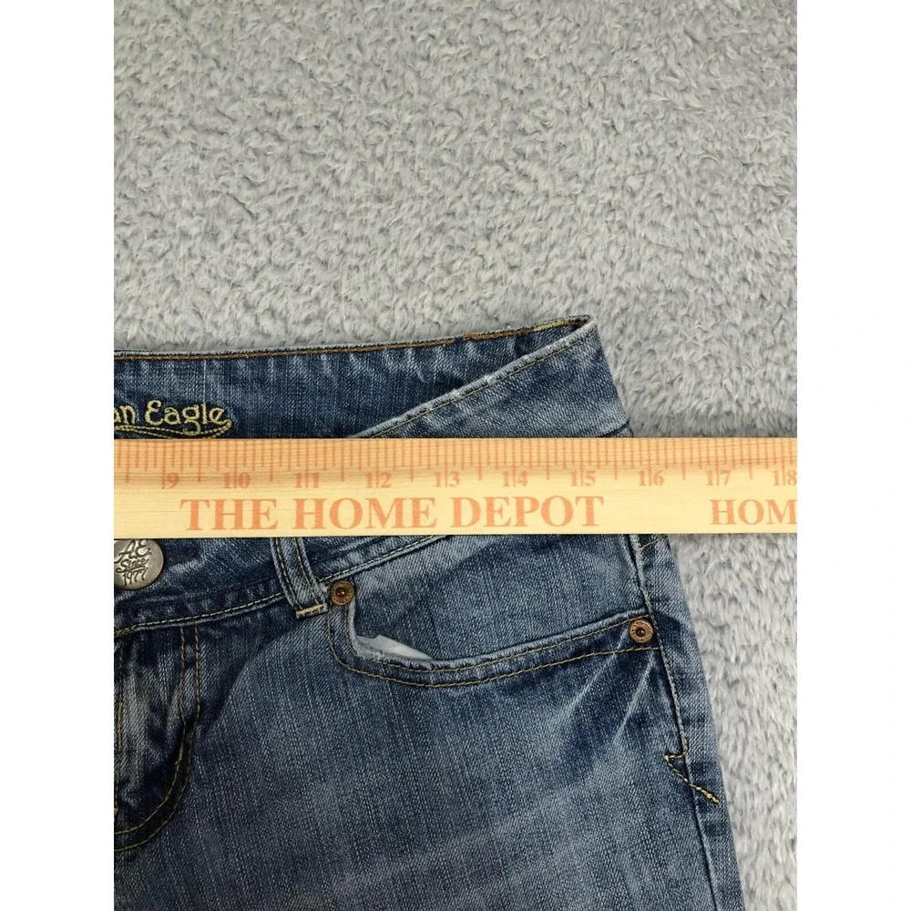 American Eagle Jeans Women's Size 6 (31x32) Artist Flare Leg Distressed Blue